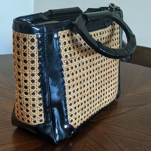 White House Black Market Brown/Black Woven Handbag